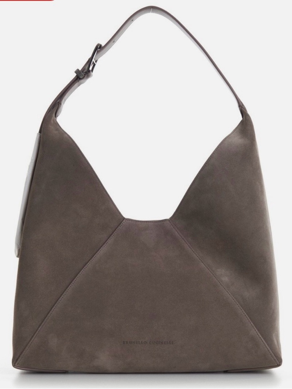 BRUNELLO CUCINELLI Duo Hobo Bag - Large, Dark Grey Sueded Calfskin - NWOT